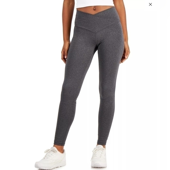 Leggings Full Length High Rise Crossband Harbor Grey Size L JENNI $29 - NWT - Picture 1 of 4